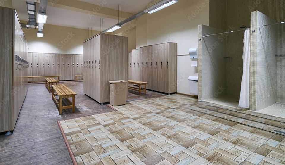 locker and shower room